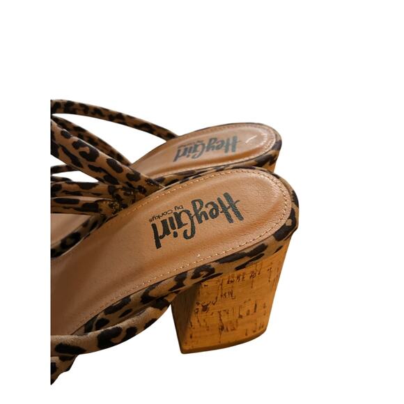 Corky's Dreamy Leopard Sandals GNO Kitten Open Toe Heel Women's Retro 8 - Picture 4 of 5